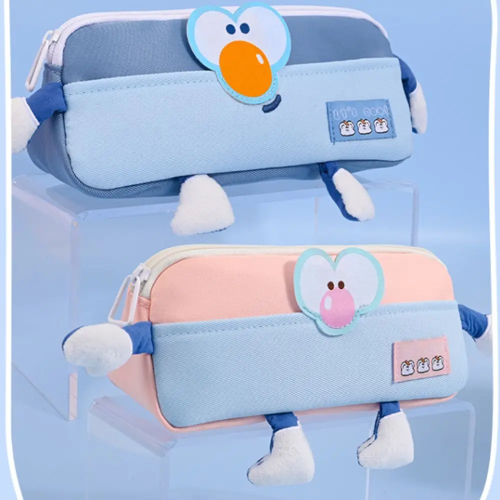 

Large Capacity Milky Pencil Case Multi-layer with Arm&Leg Canvas Pencil Bag Ins Waterproof Cream Pencil Case Student Stationery