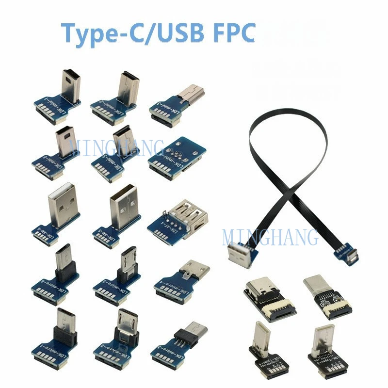 M  Type-C Micro Mini Flat Slim Standard USB With Board Connector Head USB Adapter