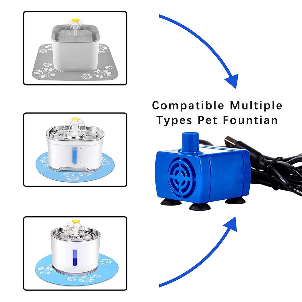 Cat Water Fountain Pump, Pet Water Fountain Pump Replacement Pump DR-DC160 Motor for Round, Flower Cap Cat Fountain