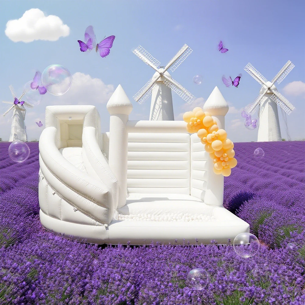 Château gonflable de rebond de vente chaude avec toboggan, ensemble de château de saut intérieur et extérieur avec ventilateur