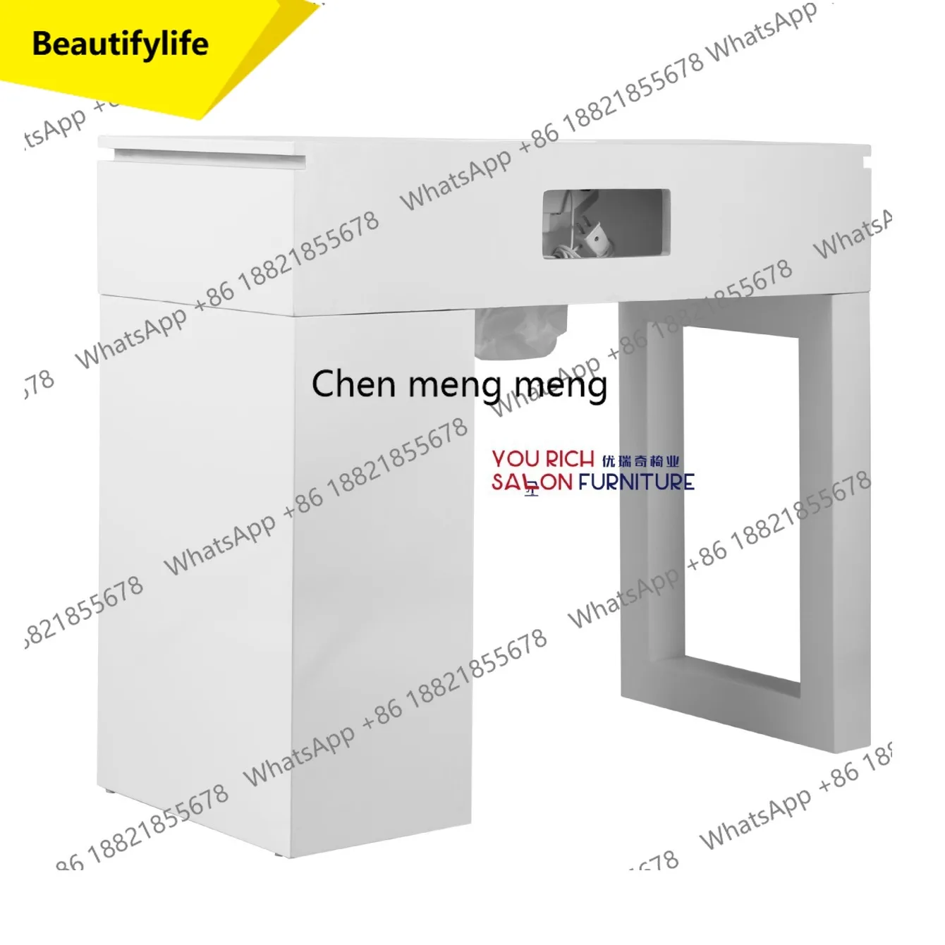 01A White manicure table, manicure workbench, manicure and beauty salon table