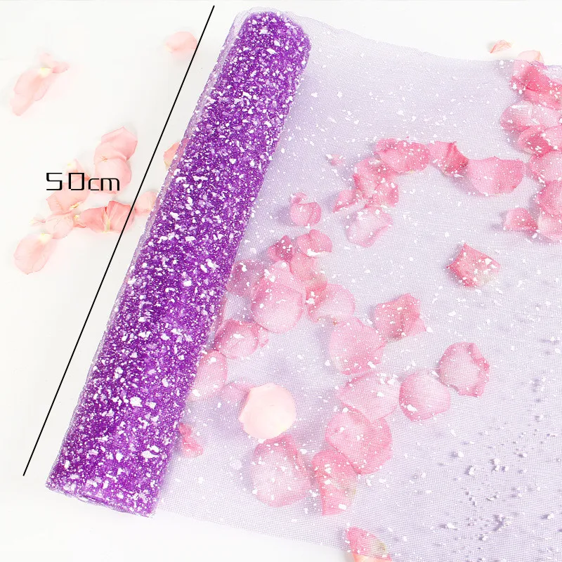 1M Color Snowflake Gauze Yarn Flower Wrapping Paper DIY Scrapbook Materials Wedding Birthday Party Decoration Florist Supplies