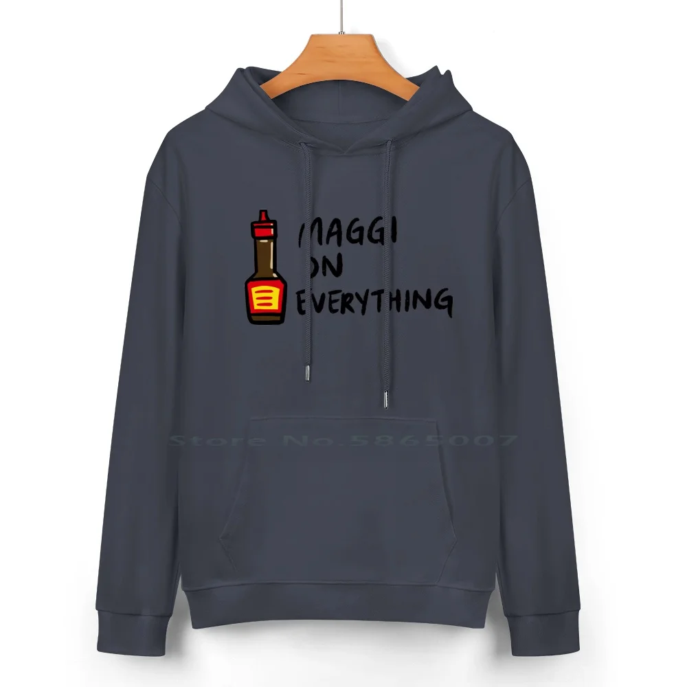 Maggi On Everything Pure Cotton Hoodie Sweater 24 Colors Maggi Sauce Asian Europe Eating Foodie Cook Chef Salty Yummy Delicious