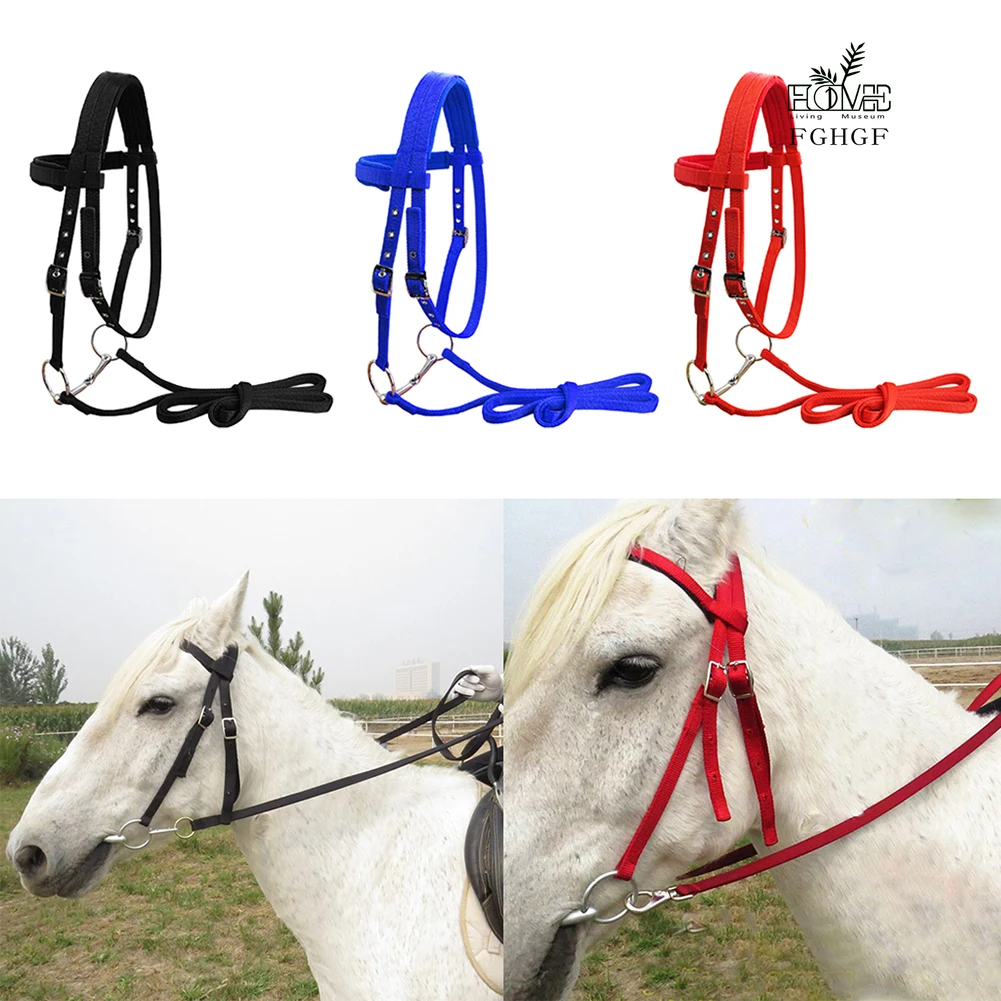 Durable Horse Bridle Horse Rein Headstall 20 Mm PP Webbing Thickened Halter Equestrian Gear For Outdoor Riding Training LT5000