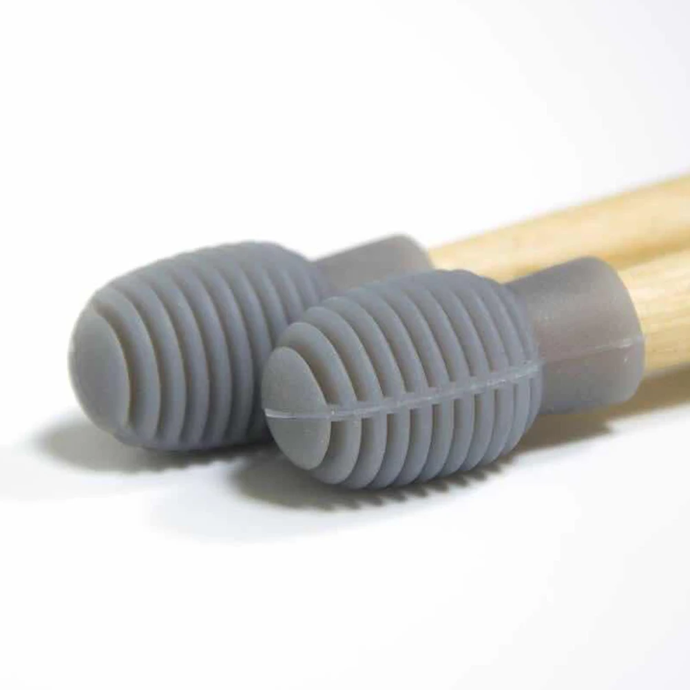 

2 Pairs Silicone Head of Drum Rod Stick Protective Covers Silent Drumsticks Practice Tip Cool Accessories Baby