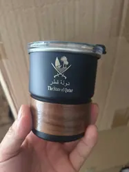 The State of Qatar Logo Stainless Steel Cup Beer Mug with Lid 300ml Outdoor Camping Coffee Mug