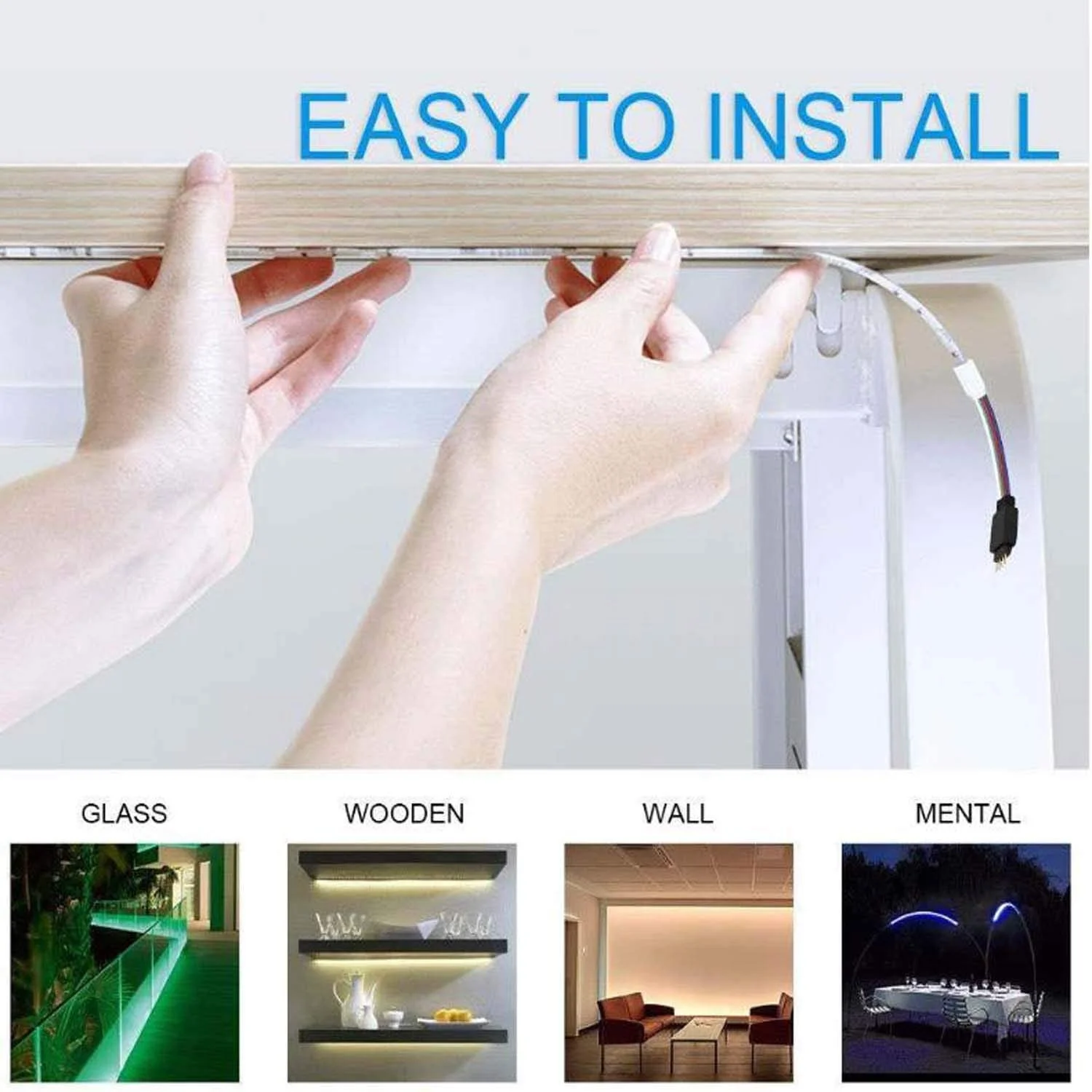 WIFI Controller Flexible LED Light Strips Bluetooth RGB 5050 Decoration BackLight Lamp Night light Luminous String For Bedroom