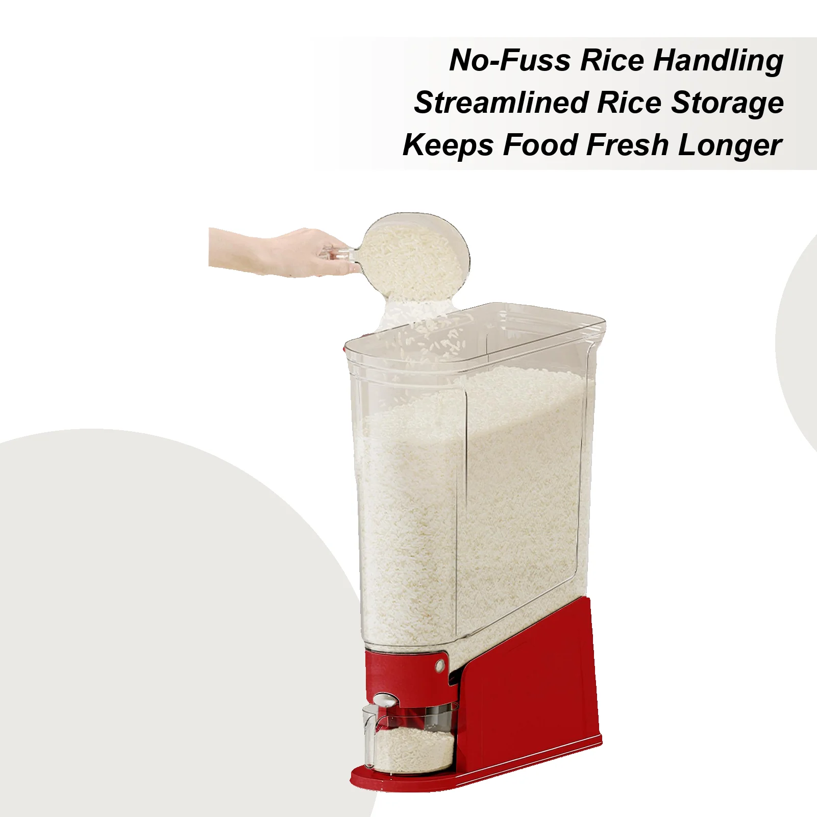 Rice Bin Airtight Large Capacity With Measuring Cup Large Rice Storage Container Holder For Home Kitchen Countertop Pantry
