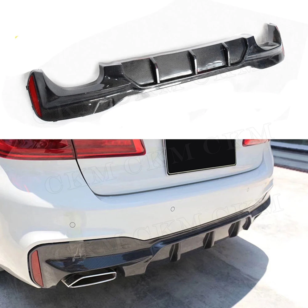 5 Series Carbon Fiber / ABS Rear Lip Diffuser For BMW G30 G31 G38 M Tech M Sport 2017 2018 Fins Shark Style Bumper Protector