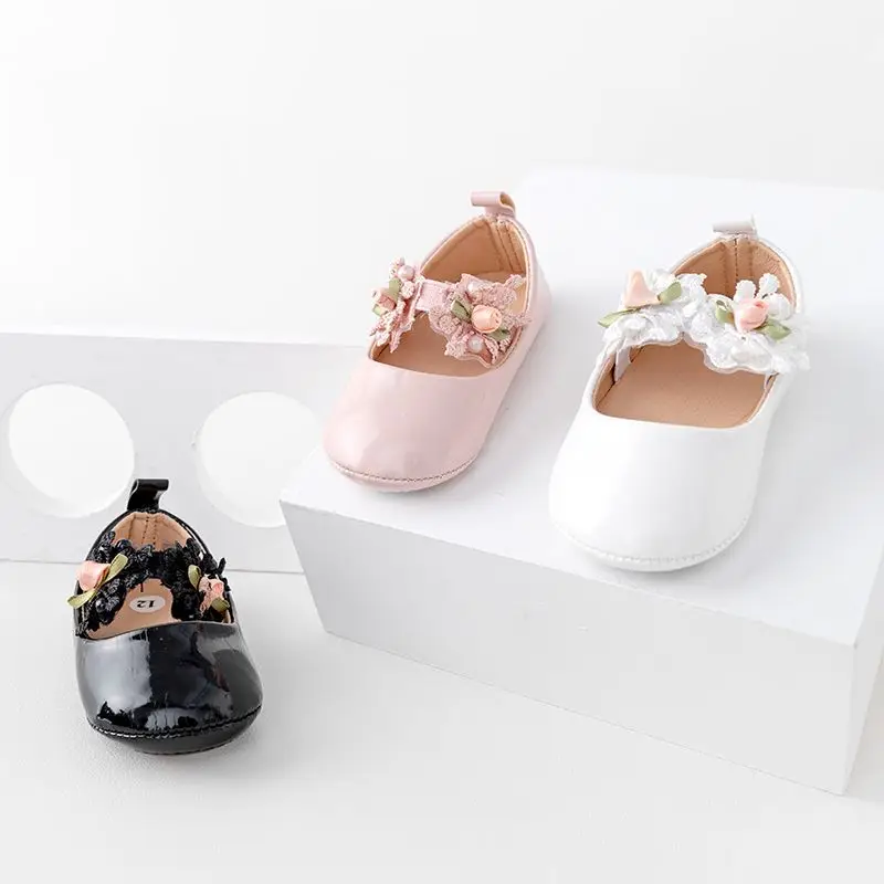 Baby Girl Shoes High Quality PU and TPR Anti-slip Sole Beautiful Flower Mary Jane Style Fashion Sandal Spring and Summer 0-6-12M