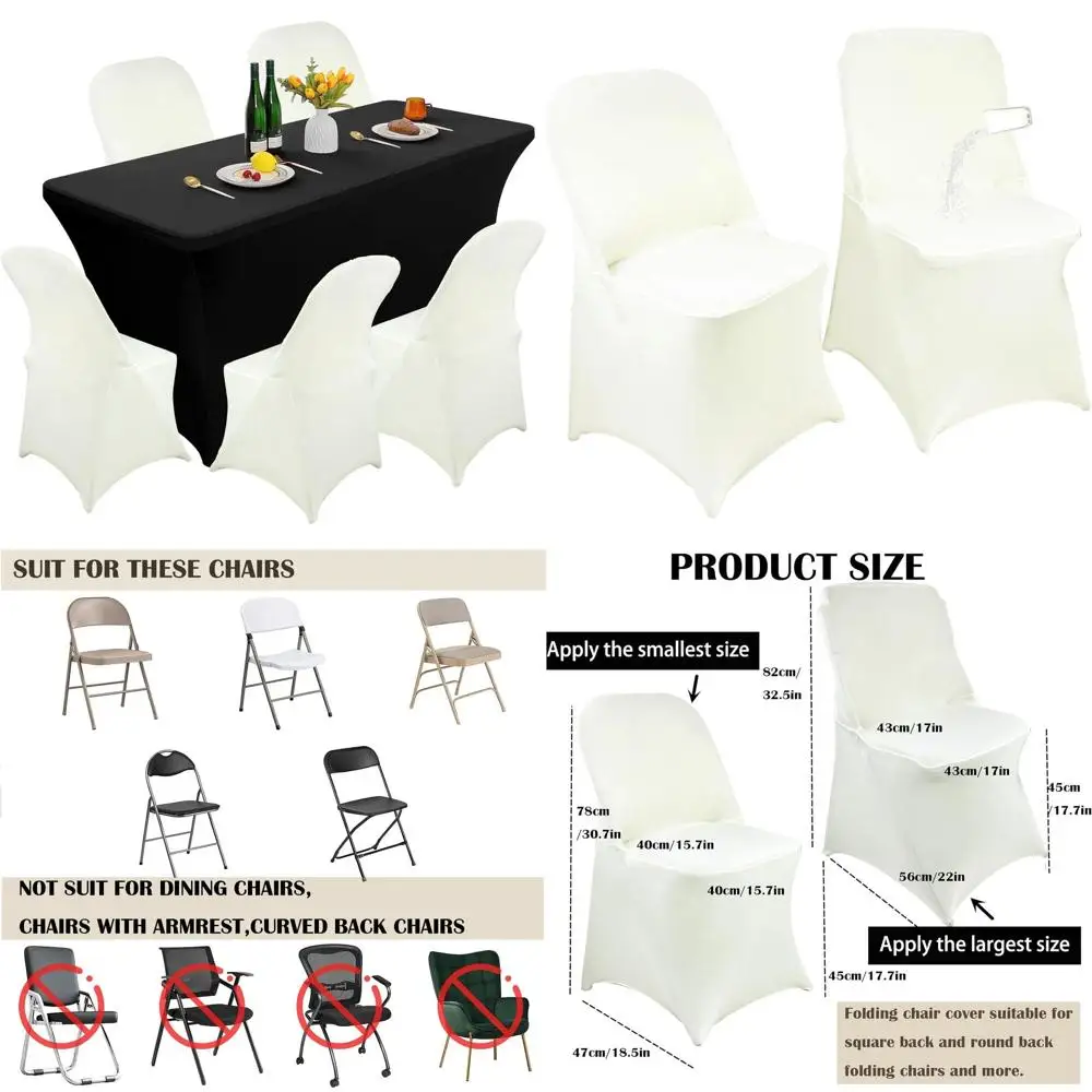 

Набор из 40 водонепроницаемых чехлов для стульев из эластичного спандекса, универсальные, для свадеб, вечеринок и торжеств (цвет: слоновая кость)