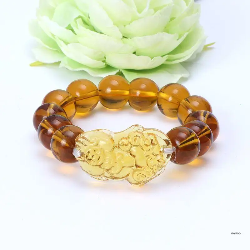 Pixiu Bead Bracelet Handmade Feng Shui Citrine Stone Bracelets