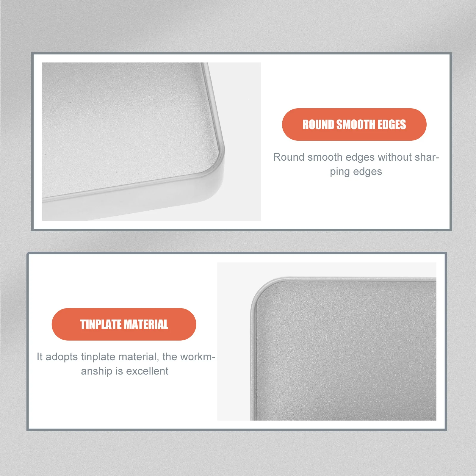 

2Pcs Flip-Type Rectangular Tinplate Gift Boxes Excellent Workmanship Empty Container for Storing Jewelry Coins Compass Keepsakes