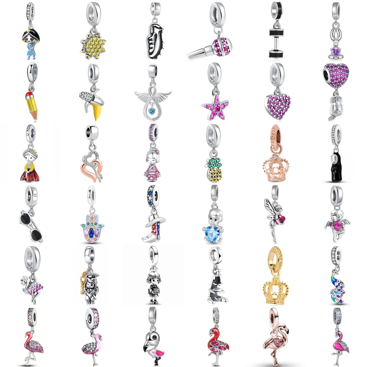 925 Silver Pet Animal Dangle Charms Cat Dog Paw Print Pendant Beads Fit European Bracelet Necklace DIY Jewelry Making Gift