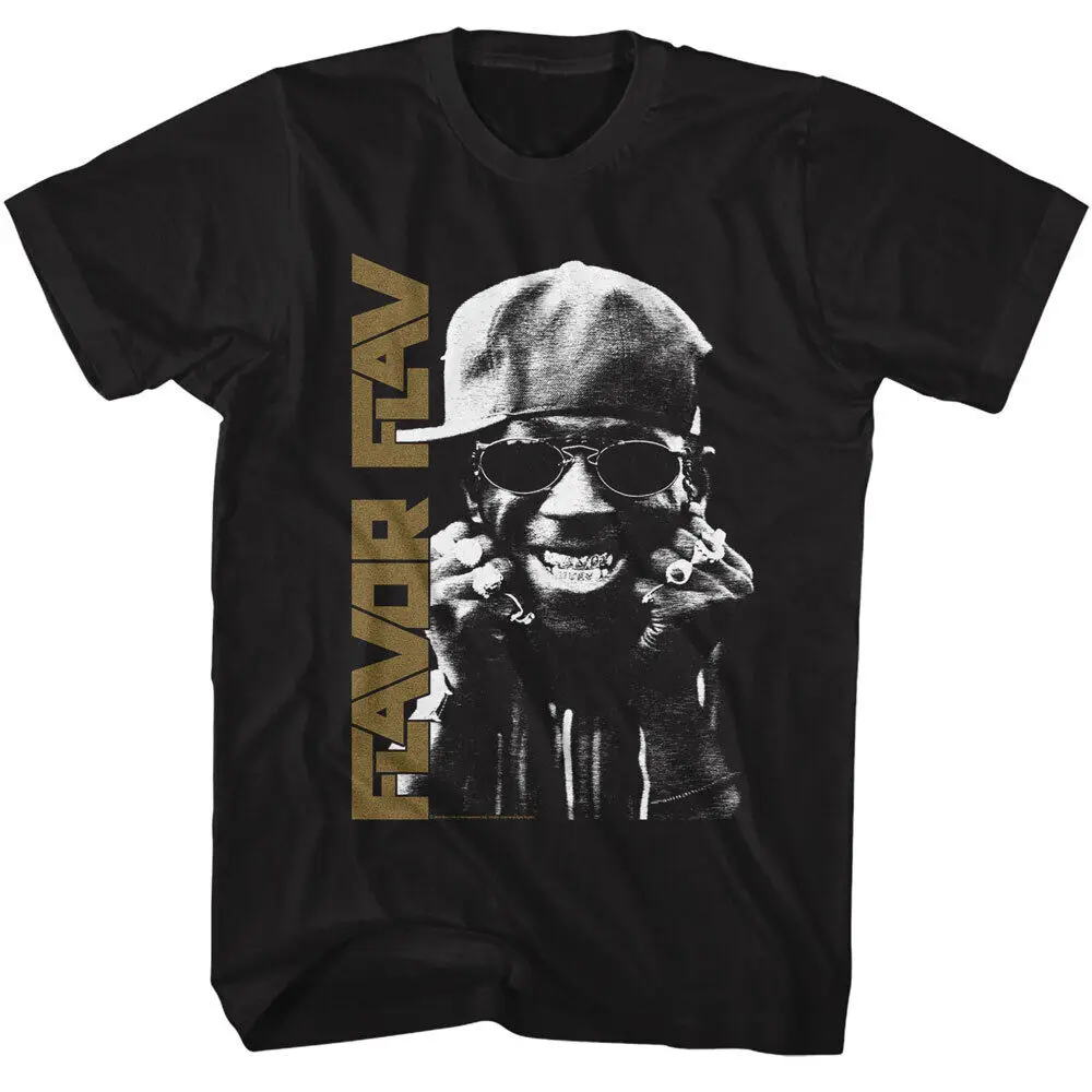 Flavor flav-iconic Gold Rings Grill Smile camiseta para hombre, Rap Band Music Merch