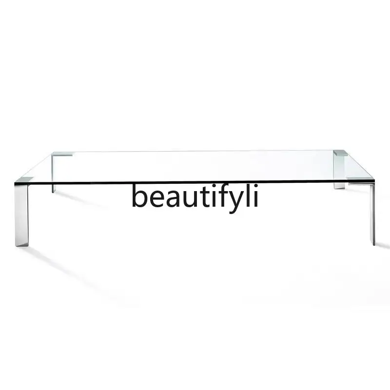 Simple creative transparent glass coffee tea table