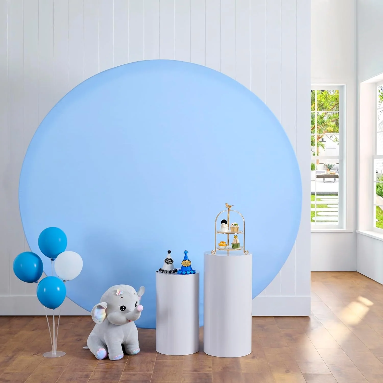 Round Backdrop Cover Elastic Soft Baby Shower Birthday Party Wedding Photo Background for Shooting Children Decoration Photozone