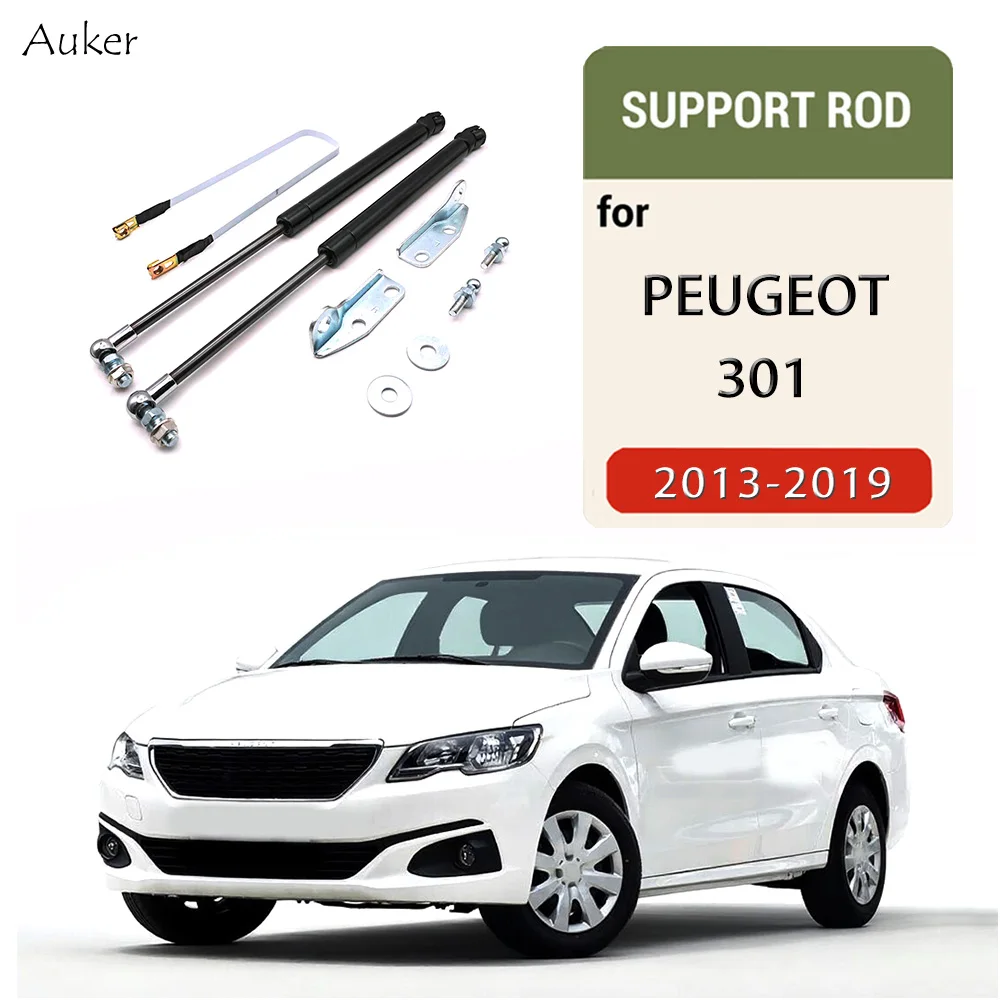 For Peugeot 301 2014-2019 Car Refit Bonnet Hood Gas Shock Lift Strut Bars Support Rod Car-styling