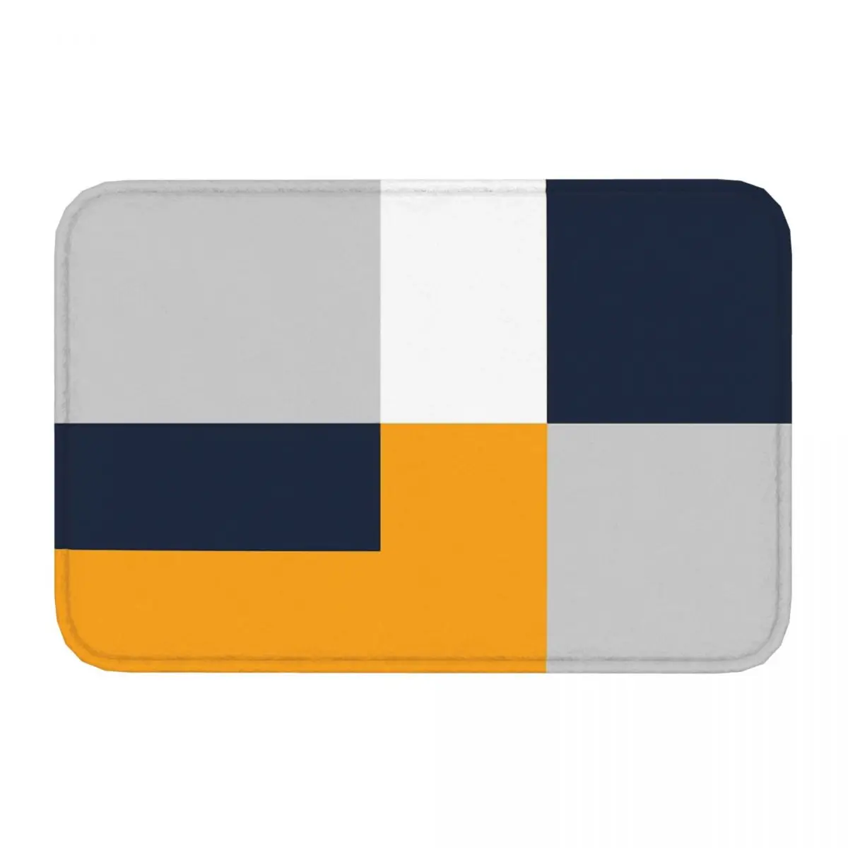 Bathroom Mat Modern Color Block Navy Grey And Yellow Doormat Living Room Carpet Balcony Rug Home Decoration