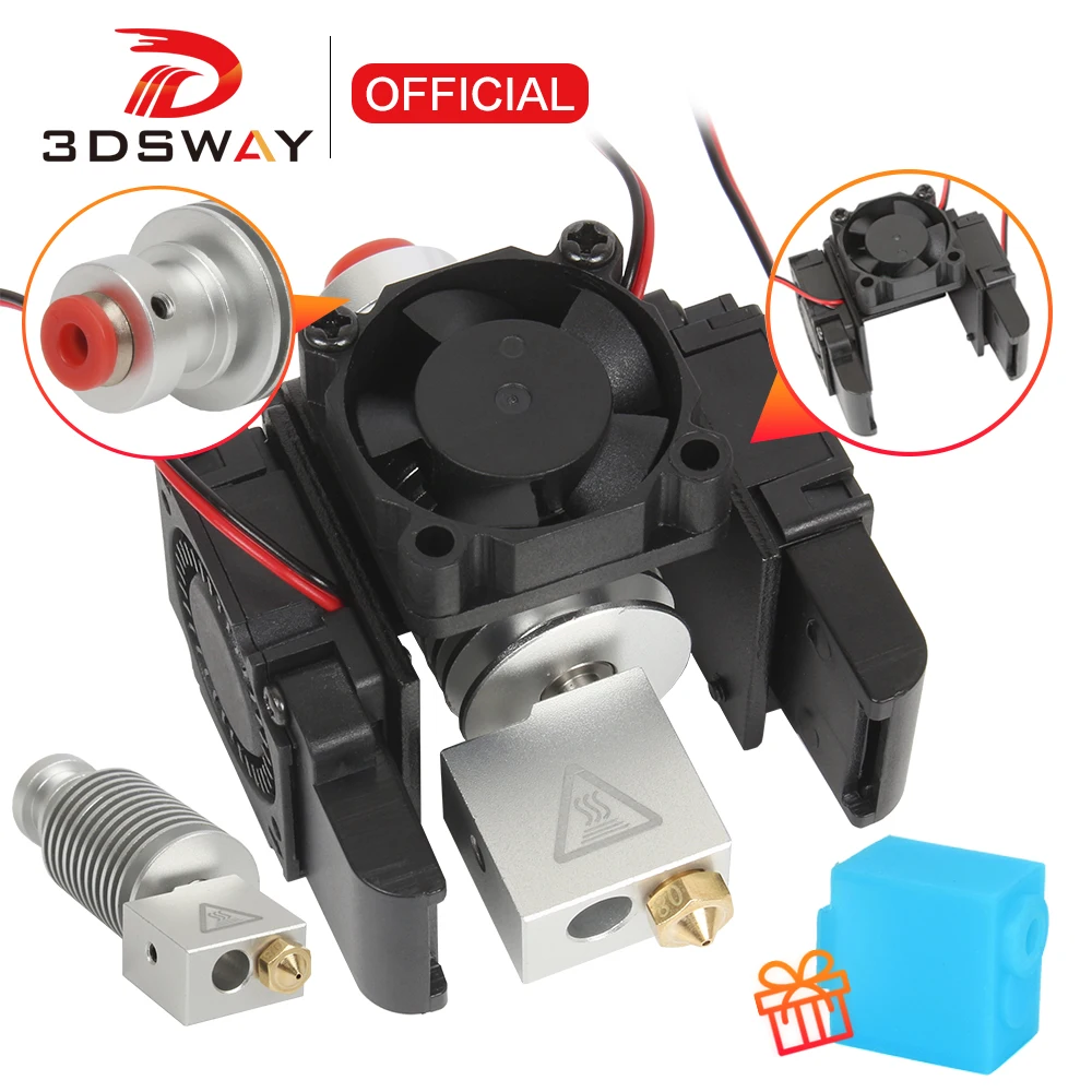 

3DSWAY Quality All Metal V6 J-head Hotend Bowden Extruder Kit E3D V6 volcano Hotend Cooling Fan Bracket Block 3D Printers Parts