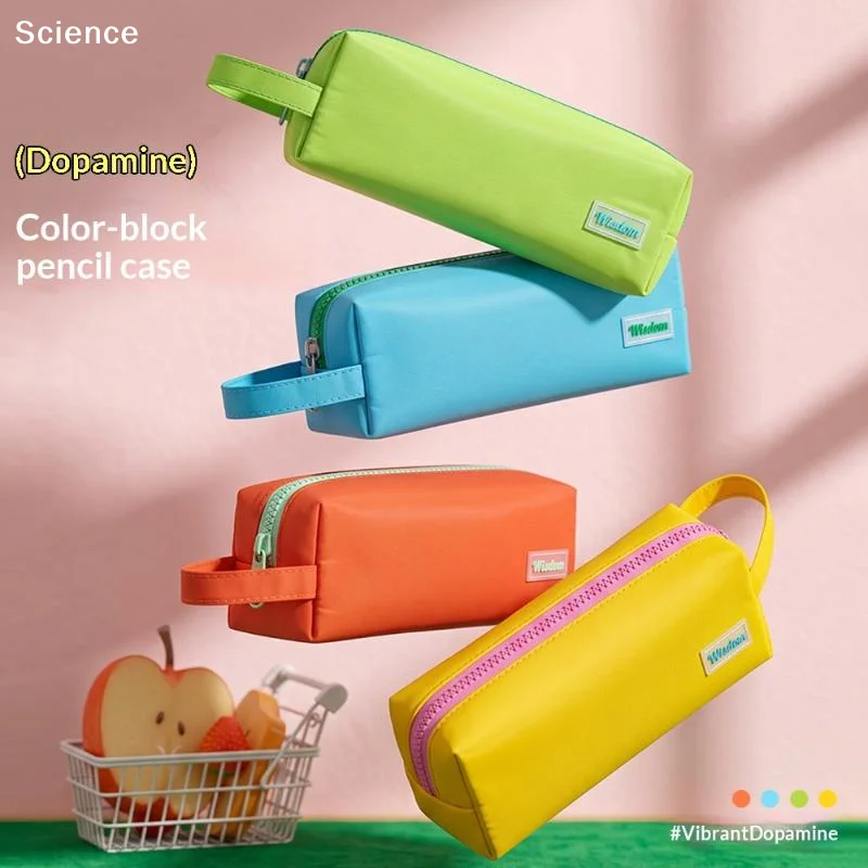 1Pcs Portable Creative Pencil Box New Large Capacity Pencil Case Colourful Stationery Bag For Students