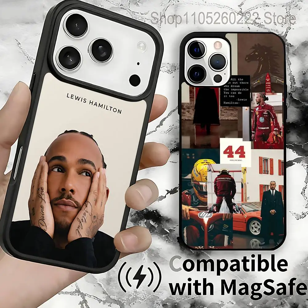 

Чехол L-Lewis 44 Hamilton для iPhone 17,16,15,14,13,12,11, Pro, Max, Plus, Mini, SE4, E с магнитной беспроводной зарядкой Magsafe