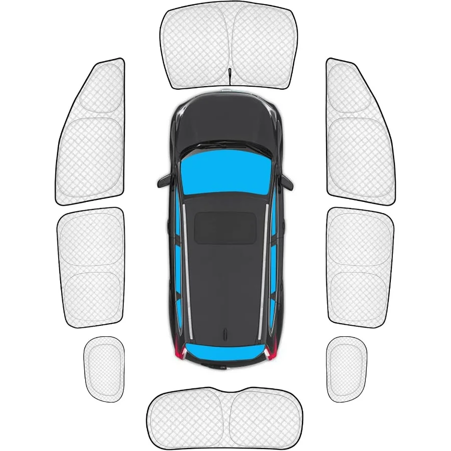

8pcs Thicken Sun Shades for Jeep Compass 20172025 Accessories Full Window Compass Sunshade Privacy Car Window Covers for Windsh