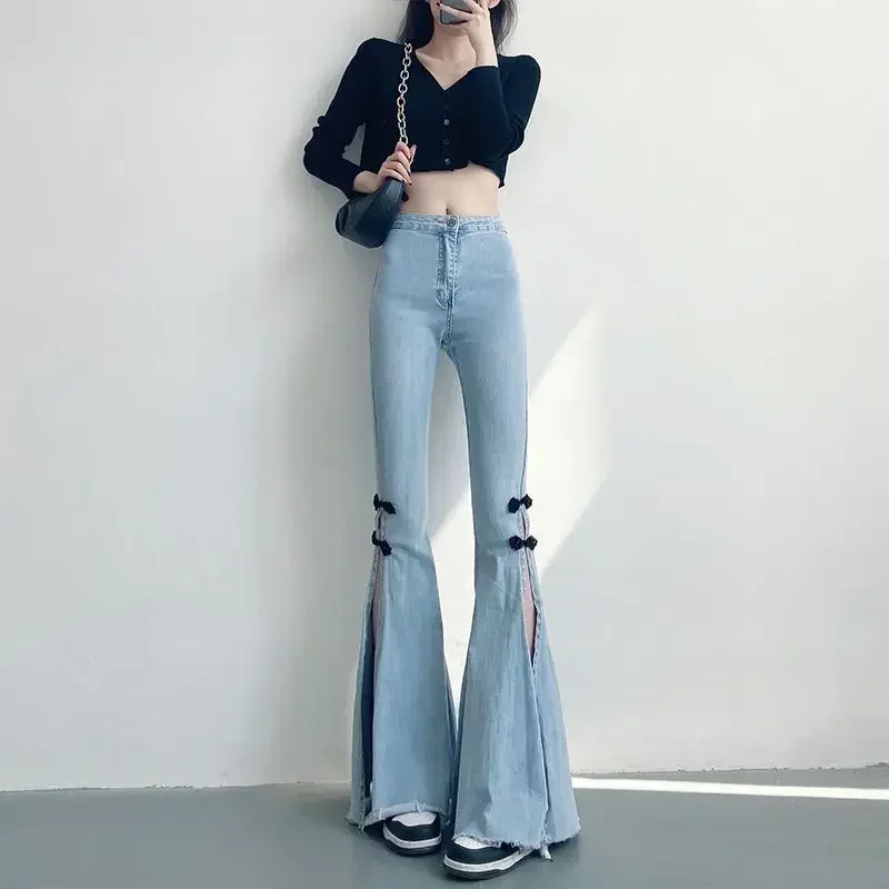 Solid Color Womens Jeans High Waist Shot Denim Pants for Women 2025 Fashion 90s On Sale New In Trousers Retro Casual Wholesale R