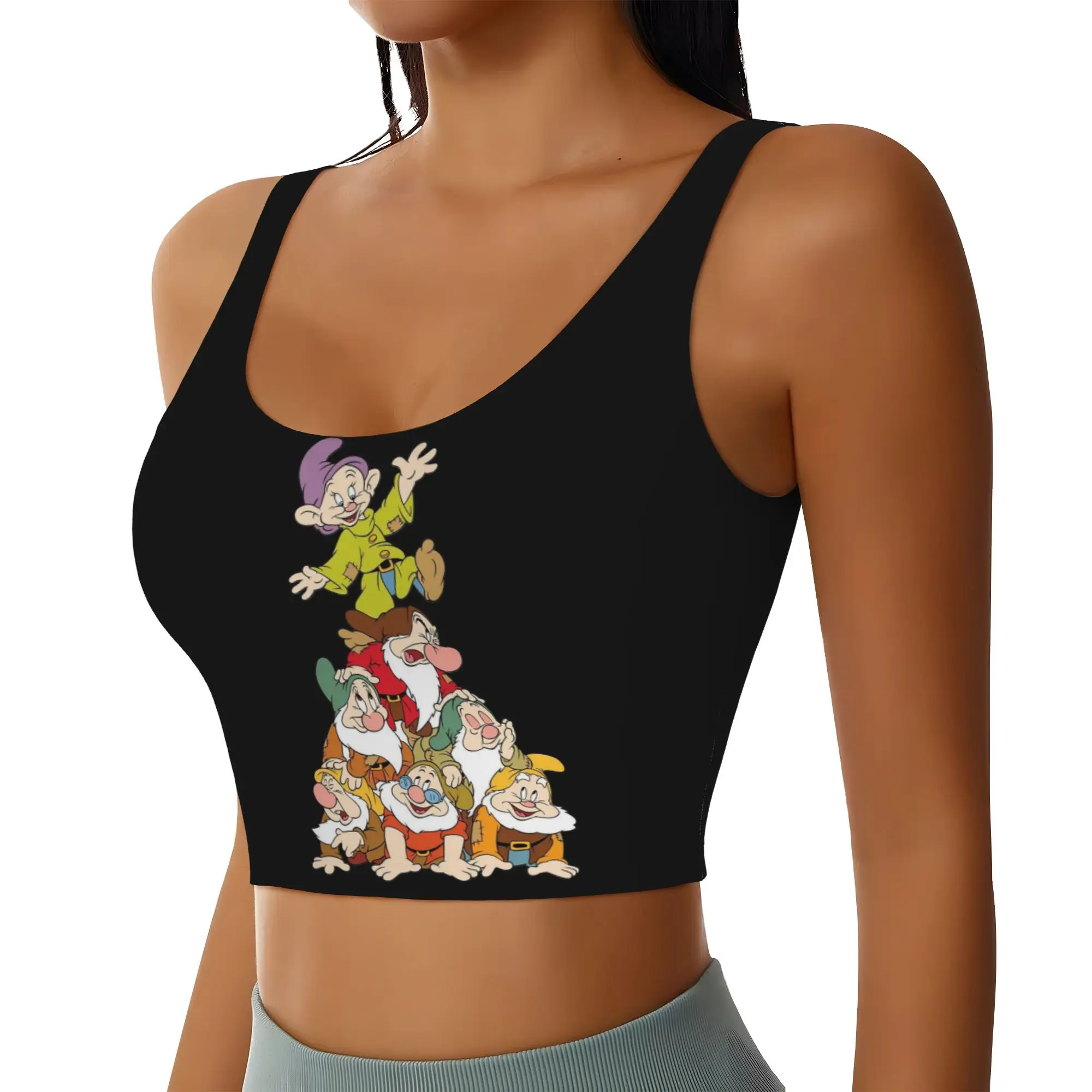 Custom Seven Dwarfs Workout Crop Tank Tops Women's Anime Manga Running Sports Bras