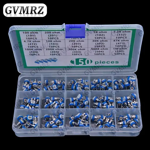 15Values 150PCS RM065 Variable Resistor 100R-500K KIT 100R 200R 470R 1K 3.3K 4.7K 10K 20K 30K 47K 100K 200K 300K 500K