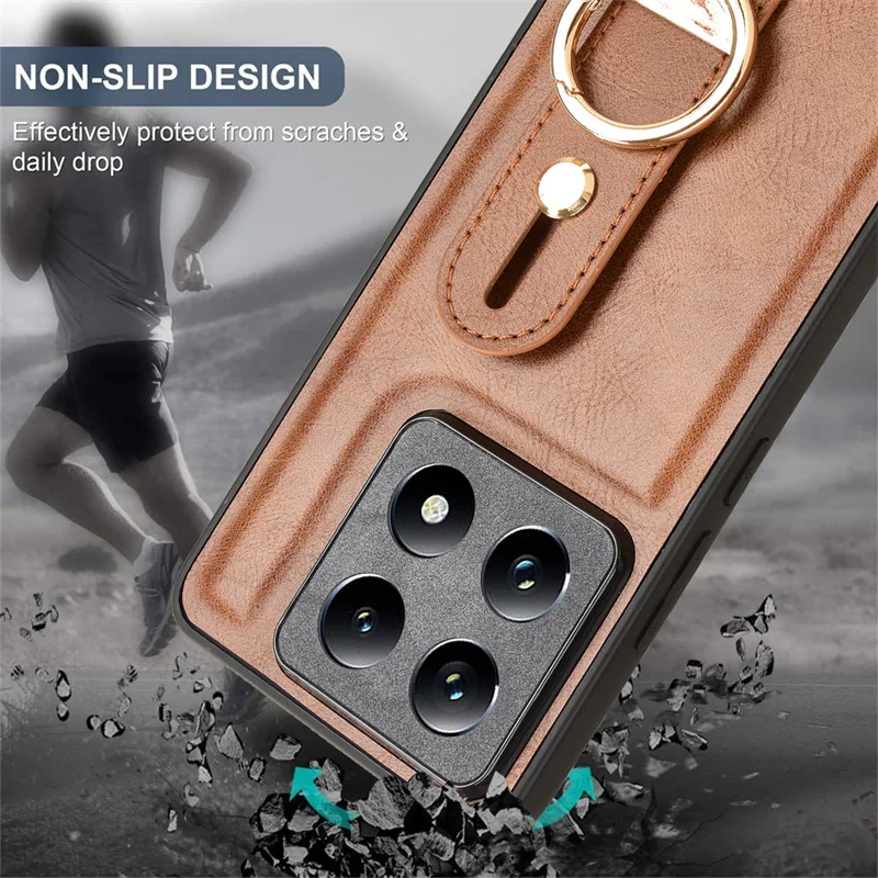 For Xiaomi 14T Pro Wristband Ring Case TPU Back Cover Dust Box Suitable for Xiaomi 14T Pro Phone Case