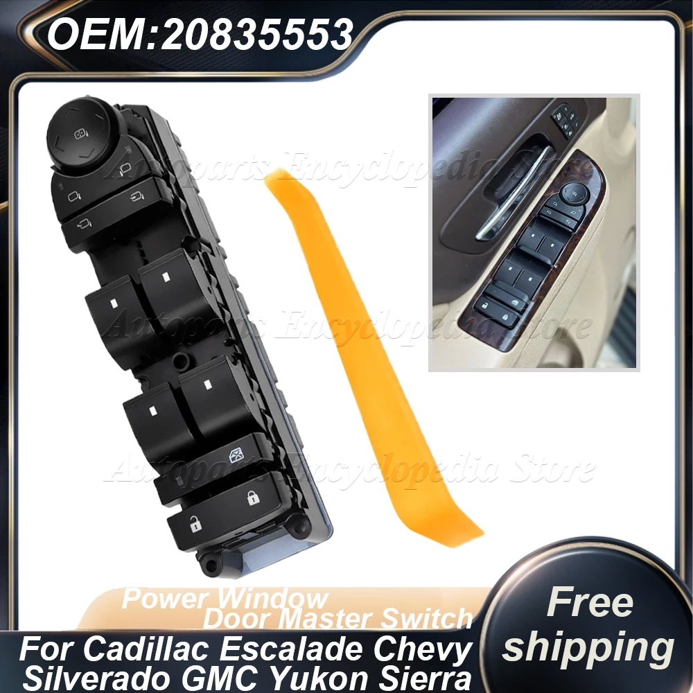 

Для Cadillac Escalade, Chevy Silverado, GMC Yukon, Sierra 2500, 3500 2007-2014, 20835553, 15906881, главный переключатель стеклоподъемника (левый руль)