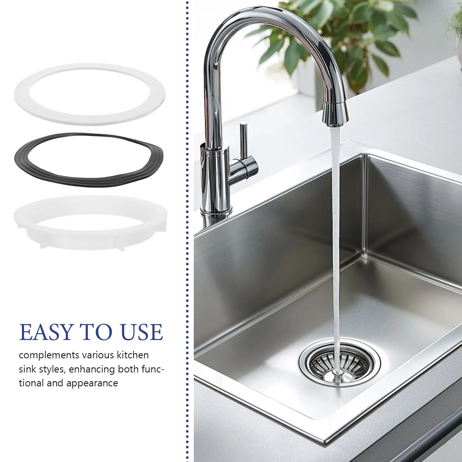 

24pcs Strainer Gasket Seal Ring Kitchen Sink Rubber Seal Rings Washer Fits for Kitchen Sink Drain Home bathroom Plumbing Repairs
