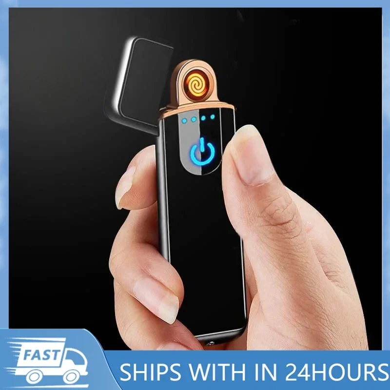

USB Rechargeable Electric Lighters, Windproof, Touch, Portable, Cigarette Accessories, Electric Lighter, New
