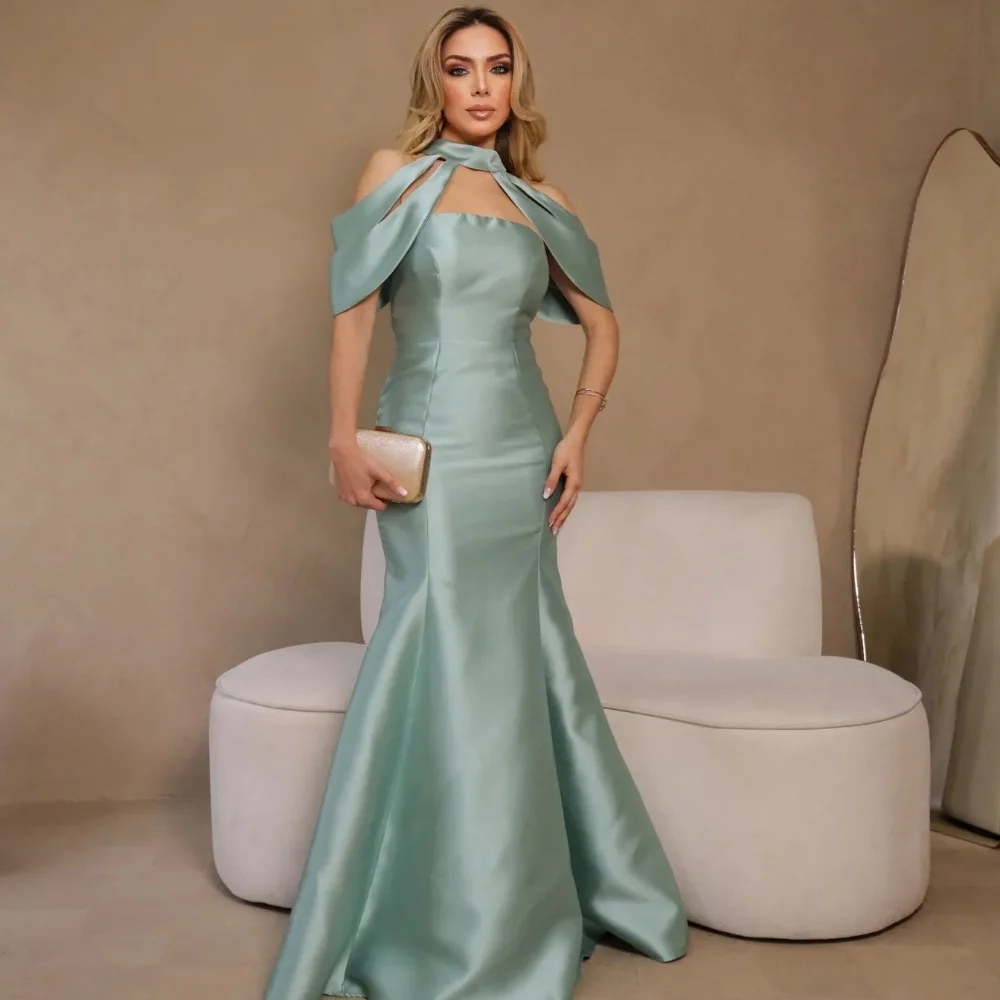 

Customized Sizes Available Pleat Mermaid O-Neck Long Dresses Homecoming Dresses Classic Exquisite Modern Style Pastrol Unisex Ch