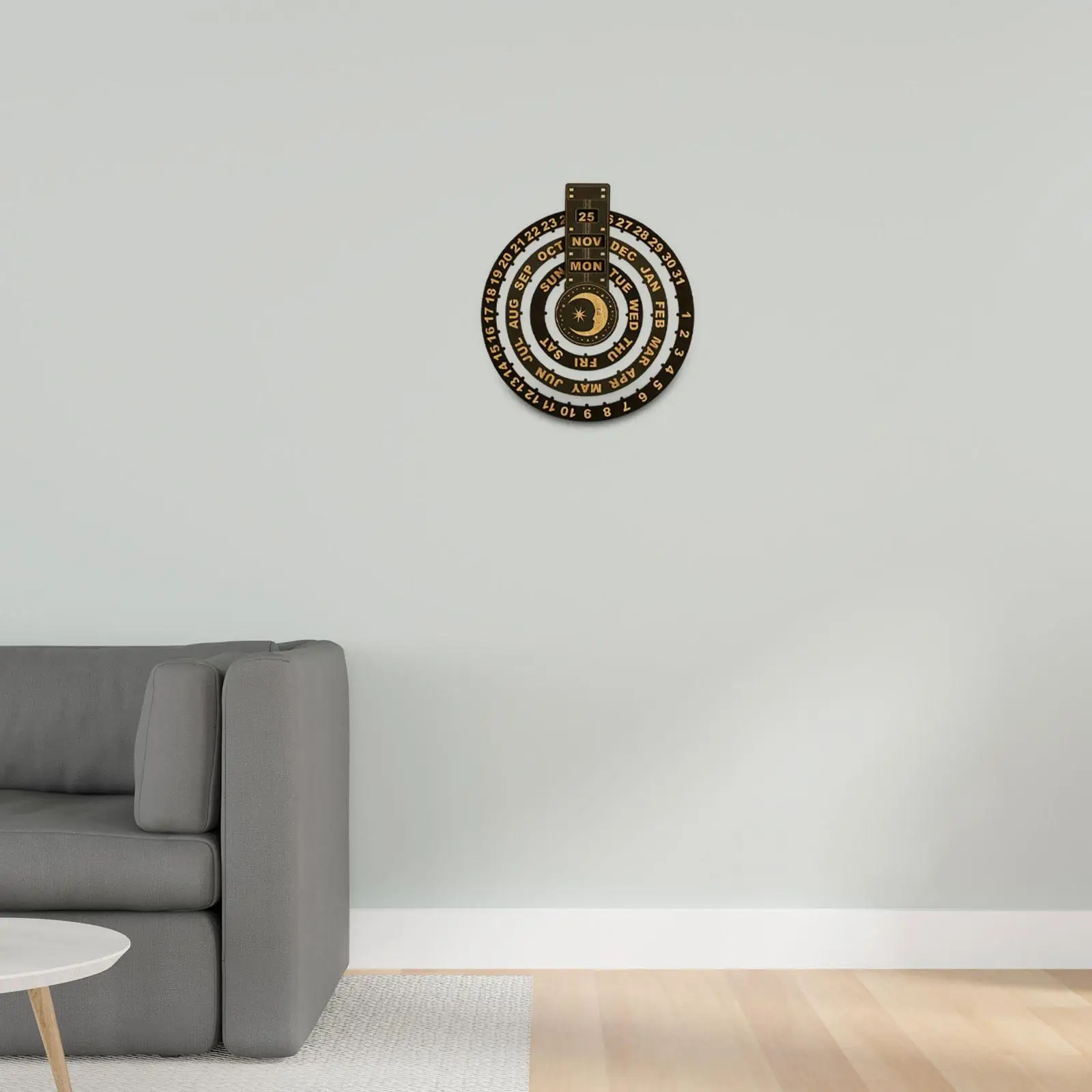 Calendrier perpétuel rotatif pour étagère, cheminée, table de chevet