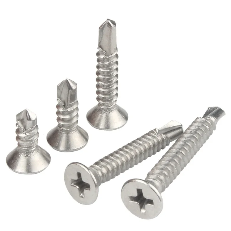 304 Stainless Steel Carbon Steel Phillips Flat Head Self-drilling Screw M2.9 M3.5 M4.2 M4.8 M5.5 Self-tapping Dovetail Screw