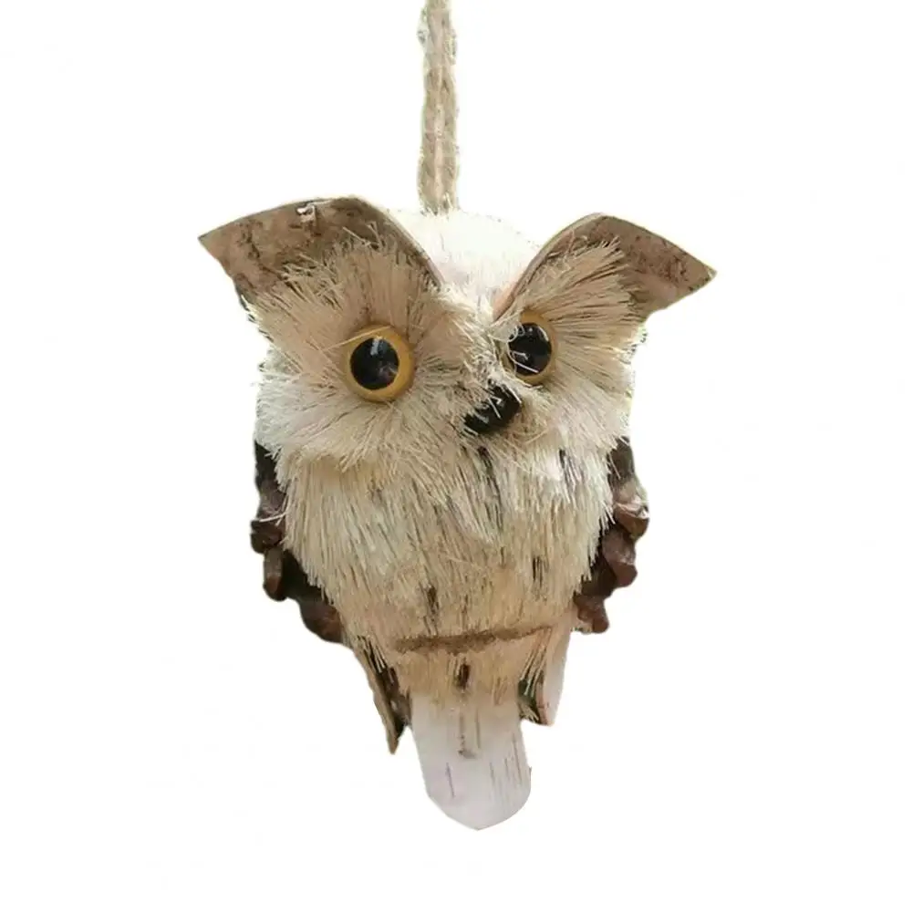 

Rustic Owl Ornament Handcrafted Straw Owl Hanging Decoration Rustic Farmhouse Owl Pendant Ornament Christmas Craft Party Hanging