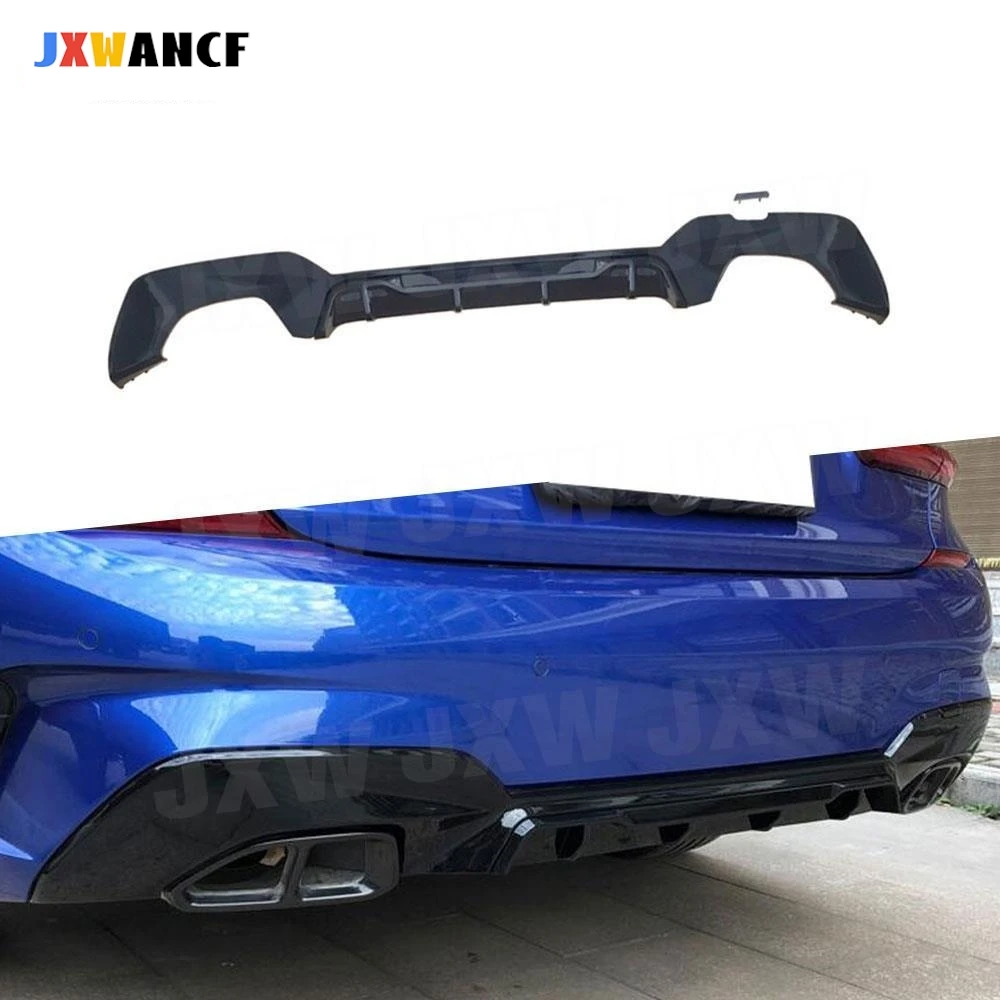 

JXWANCF PP для BMW 3 серии G20 G28 M Sport 2019 2020, задний диффузор, спойлер, квадратный тип выхлопной трубы, задний бампер, защита губ