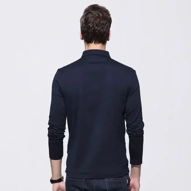 Pullovers Tight Polo T Shirt for Men Business Formal Slim Fit Long Sleeve Man Sweatshirt Streetwear Cheap Clothes Designer Y2k