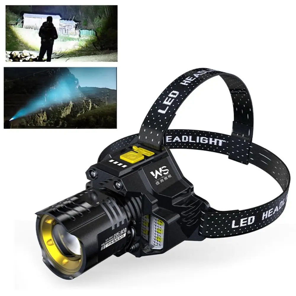 

Super Bright LED Sensor Headlamp USB Rechargeable 5 Lighting Modes Motion Sensor Head Lamp Powerful Light Front Flashlight