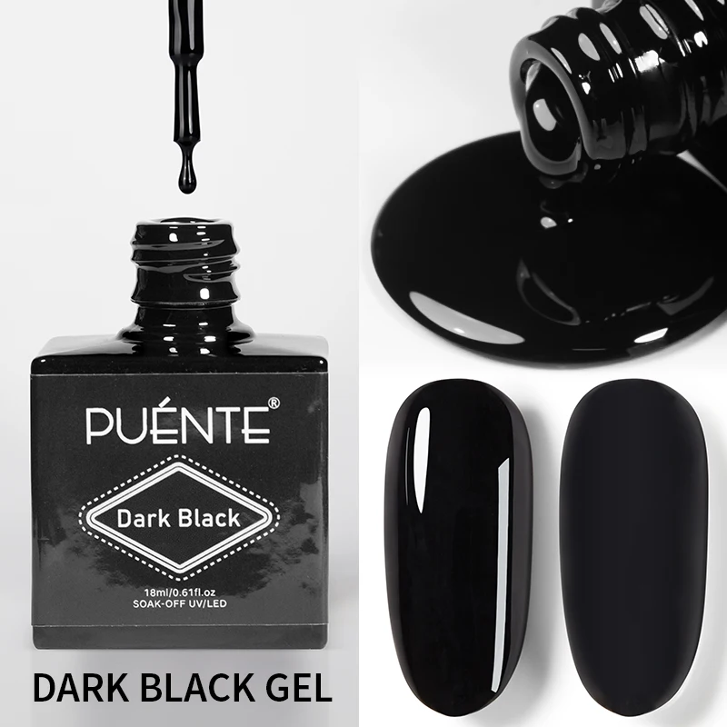 PUENTE 18ML สีขาว Dark สีดําเจลเล็บสูง Pigment กึ่งถาวรเล็บเล็บ Soak Off UV เล็บเจล