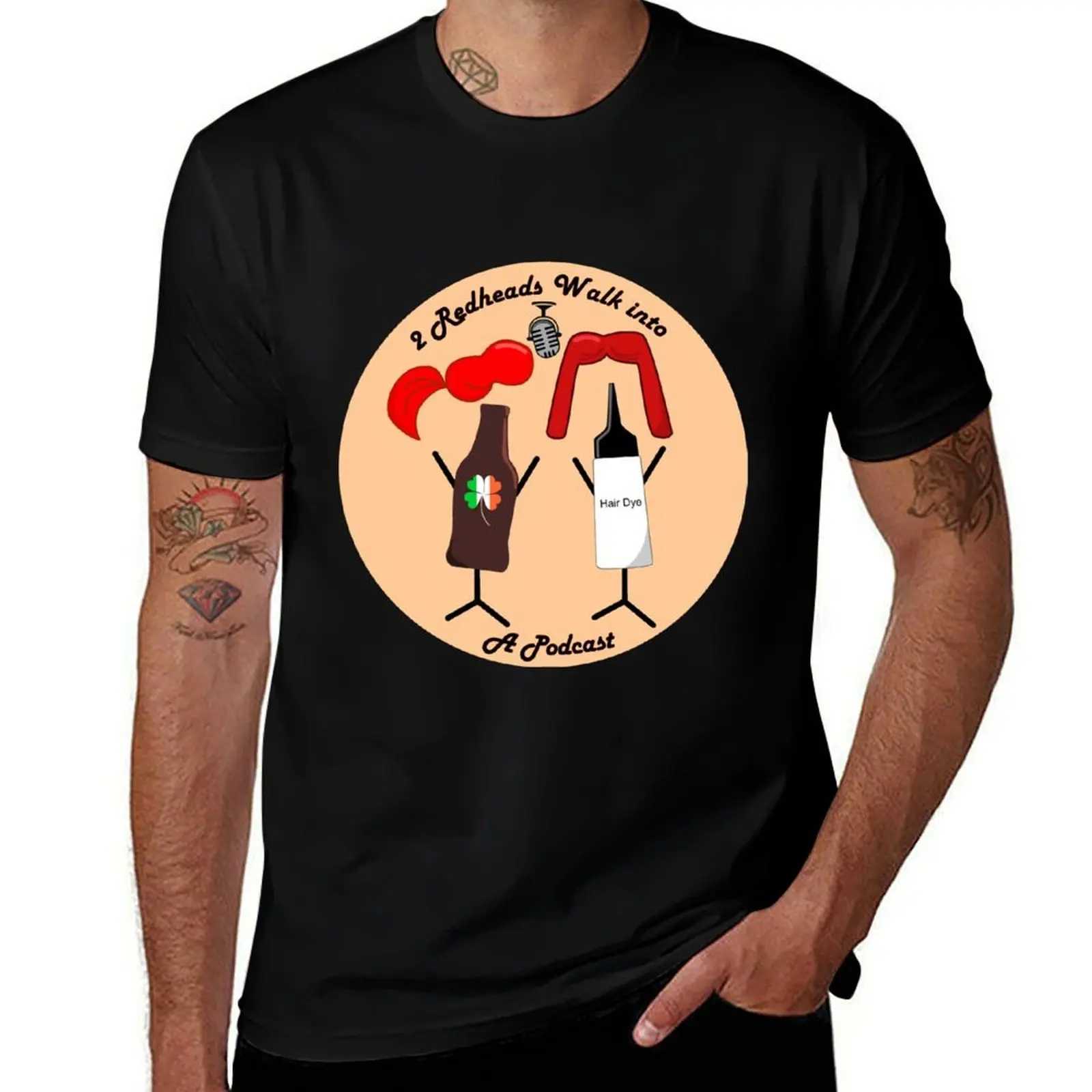 2 Redheads Podcast Logo T-Shirt Simple Print Design T-Shirt
