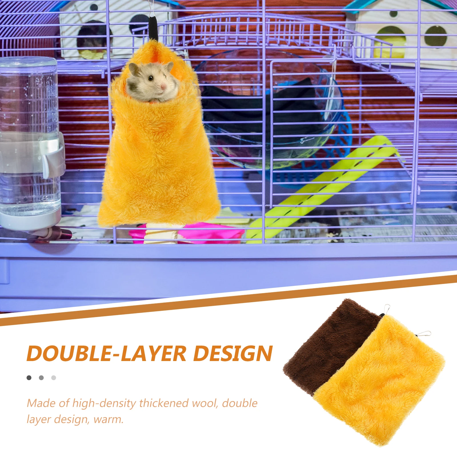 

2Pcs Hamster Hamster Sleeping Bags For Hamsters Hammocks Pet Hammock Beds Winter Squirrel Hanging Nests Small Animals Resting