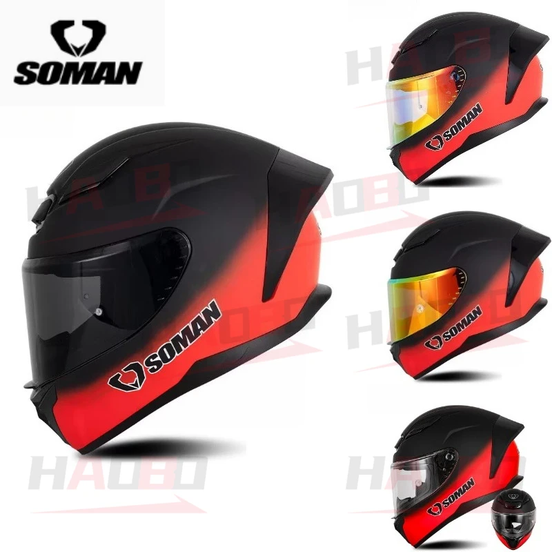 

Мотошлем SOMAN SM973: полнолицевой и открытый, с сертификацией DOT, универсальный, всесезонный, с большим спойлером, легкий, Casco