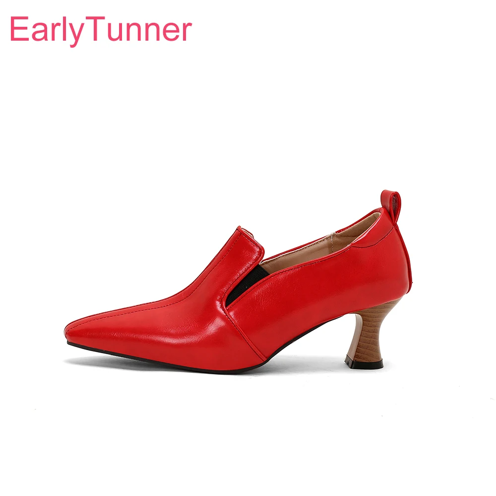 

Новые элегантные красные, желтые женские формальные туфли-лодочки, популярные офисные женские туфли телесного цвета на высоком каблуке, маленькие большие размеры 12, 32, 436, 50