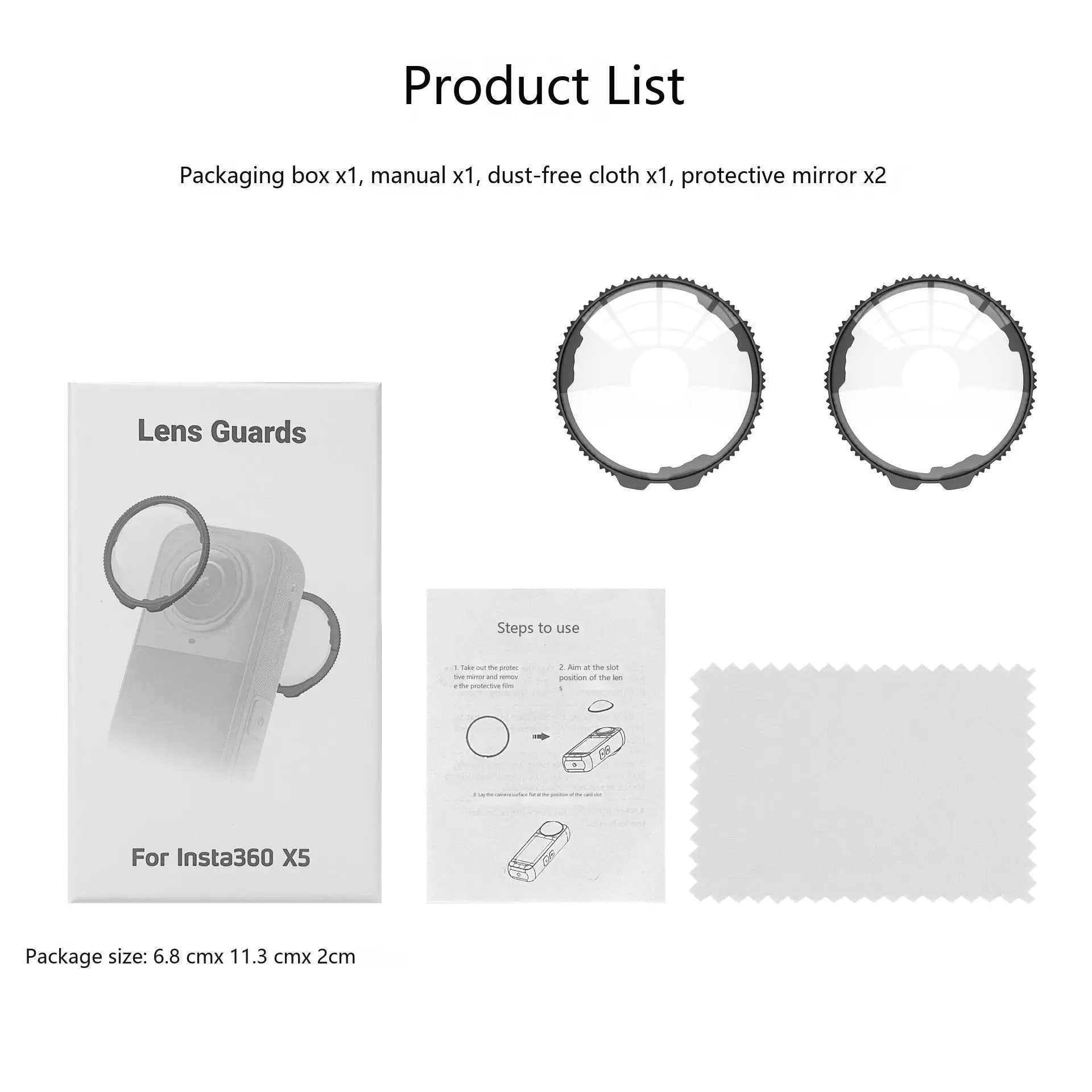 Optical Glass Protective Lens Guards For Insta360 X5 Rotating Anti-Scratch Lens Cap For Insta 360 X5 Protector Guard Accessories