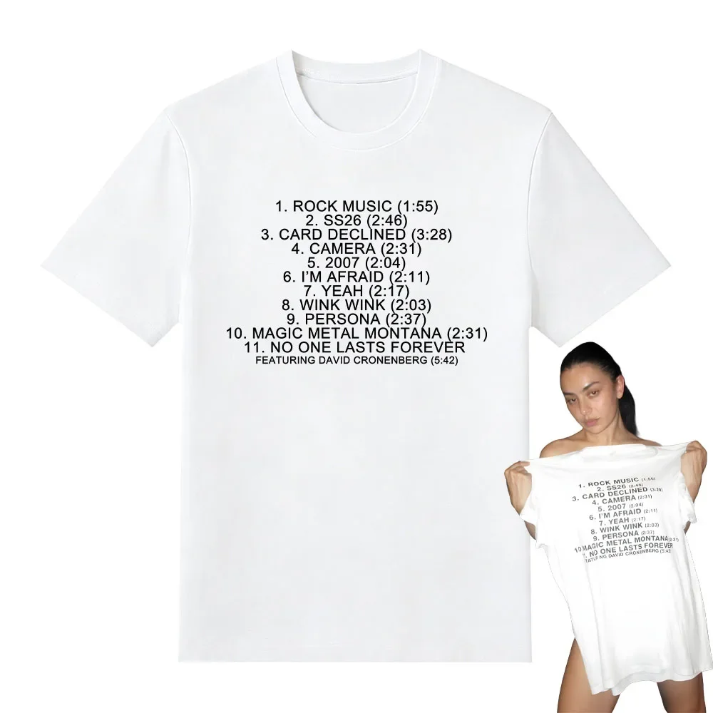Charli Xcx   Fashion, Film List T-Shirt Simple Letter Print Tshirt  Fashion Casual Short Sleeve Women O Neck Top