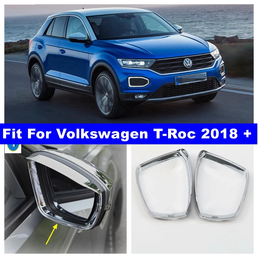 

Chrome Rearview Mirror Rain Shade Rainproof Blades Back Mirror Eyebrow Rain Cover Trim For Volkswagen T-Roc T Roc 2018 - 2023