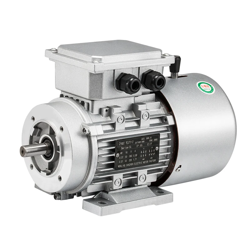 Imagem -02 - Motor de Freio ca Yej8014 Motor Assíncrono Diâmetro do Eixo 19 mm Phase 380v B34 0.55kw 550w